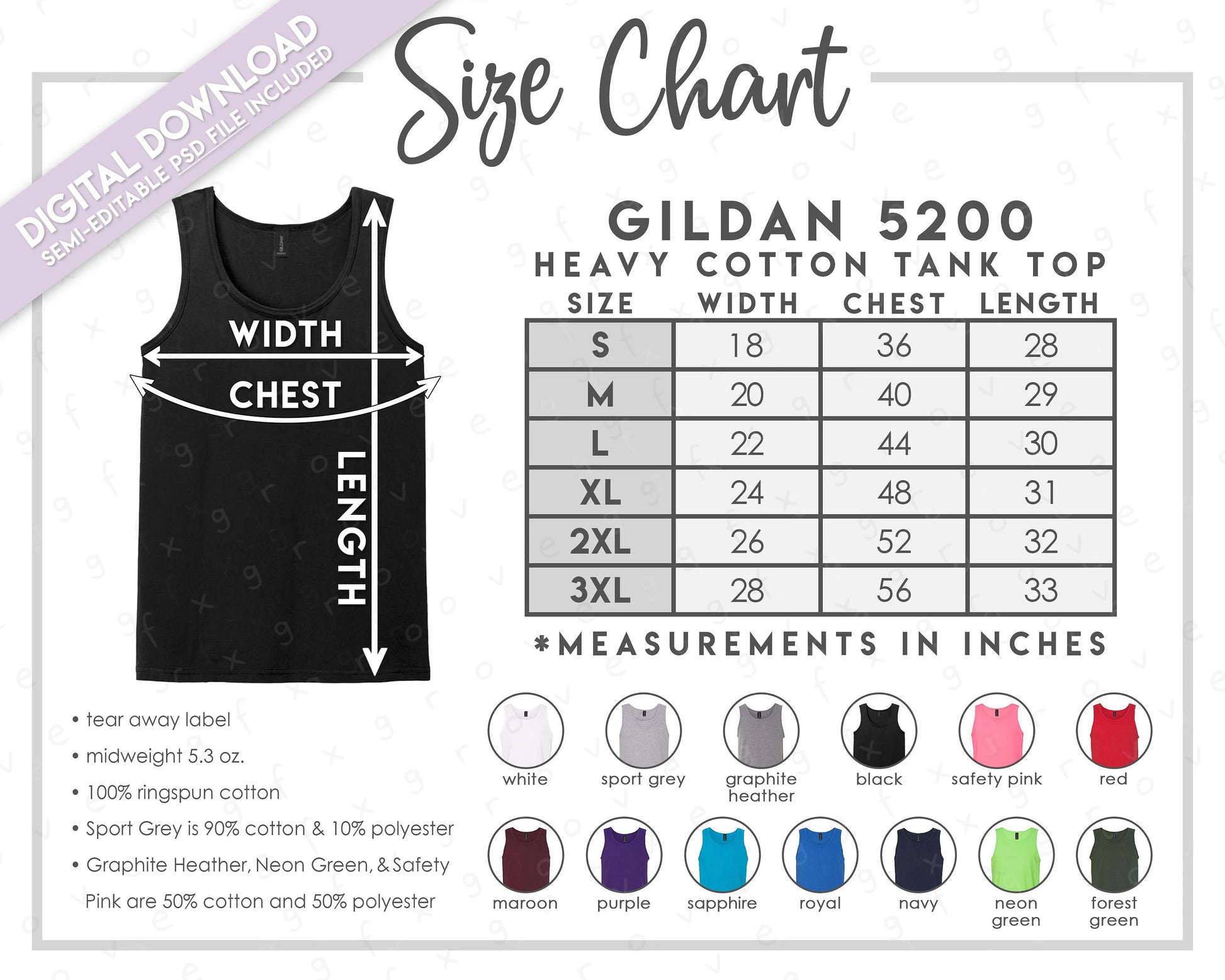Tank Top Unisex Gildan 5200